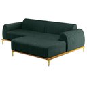 Ver imagem 1 de Sofá 2,45M 4 Lugares com Chaise Direito Pés Gold Molino C-117 Linho Verde