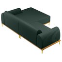 Ver imagem 5 de Sofá 2,45M 4 Lugares com Chaise Direito Pés Gold Molino C-117 Linho Verde