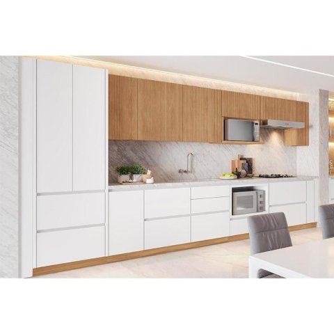 Kit Cozinha Modulada 19 Peças Rainha 1 5aéreos+5balcões+ 1 Paneleiro +8complementos C6p76 Branca