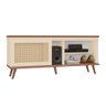 Rack Camille 100% Mdf Tuboarte 1 Porta 3 Nichos e Pés Estilo Retrô - 3