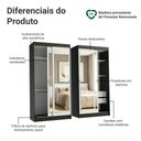 Ver imagem 4 de Conjunto 2 Guarda-Roupas 4 Portas de Correr com 4 Espelhos Preto/Branco Tokio Madesa