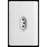 Conjunto Tomada 20A Vertical com Suporte 4x2 - Dicompel Novara Branco Cromado - Dnv1200/13Brcr - 1