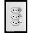 Ver imagem 1 de Conjunto Tomada Tripla 10A com Suporte 4x2 - Dicompel Novara Branco Cromado - Dnv1200/150Brcr