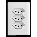 Ver imagem 1 de Conjunto Tomada Tripla 20A com Suporte 4x2 - Dicompel Novara Branco Cromado - Dnv1200/151Brcr