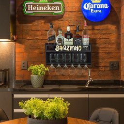 Barzinho de Parede Aparador Para Bebidas Para Sala Tema Barzinho - 49x26 Cor Preto - 4