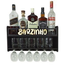 Barzinho de Parede Aparador Para Bebidas Para Sala Tema Barzinho - 49x26 Cor Preto - 1