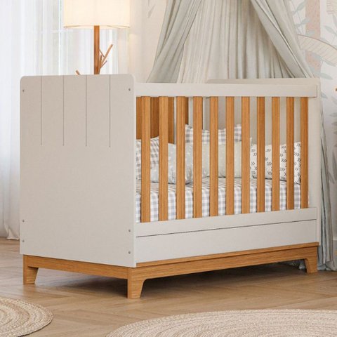 Berço Biscoito 100% Mdf Off White/nature - Permóbili