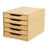 Caixa Arquivo Gaveteiro Organizador de Escritório 5 Gavetas Madeira Pinus para Documentos A5 A4 - 1