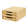 Caixa Arquivo Gaveteiro Organizador Escritório Madeira Mdf 3 Gavetas Documento A5 A4 Pinus - 1