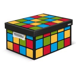 Caixa Organizadora Decorada Cubo Magico Preta GD 43X31X24 - 1