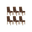 Ver imagem 1 de Kit 6 Cadeiras Sala Jantar Pietá 6 Un Naturalle/suede Marrom - Rufato
