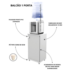 Balcão Multiuso na na Cor Branco - 2