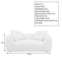 Ver imagem 4 de Sofá Enrugado Clier 2 Lugares 180cm Bouclé Off White - Sallar Home
