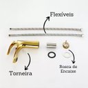 Ver mais imagens de Torneira Lavabo Gold Brilhante Misturador Moderna Baixa Luxo