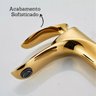 Torneira Lavabo Gold Brilhante Misturador Moderna Baixa Luxo - 6