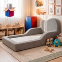 Ver imagem 1 de Cama Montessoriana Juvenil Cloud 100x182cm Xpand Tech Bouclê Cinza Claro Cama Inbox