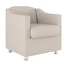 Kit 2 Poltronas Decorativas Reforçada Consultório Sala Suede Cor:bege - 2