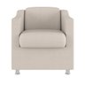 Kit 2 Poltronas Decorativas Reforçada Consultório Sala Suede Cor:bege - 3