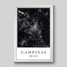 Quadro Mapa Campinas - 30x20cm - Moldura Padrão Branco - 1