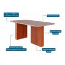 Ver imagem 5 de Conjunto: Mesa Sala Jantar Ester Tampo Madeirado C/ Vidro 180x90cm e 6 Cadeiras Juliana Cinamomo/off
