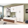 Quarto Modulado Jade com Guarda-Roupa 2 Portas, Módulo Aéreo e Cama com Auxiliar Carvalho - Phoenix - 1
