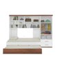 Quarto Modulado Jade com Guarda-Roupa 2 Portas, Módulo Aéreo e Cama com Auxiliar Carvalho - Phoenix - 3