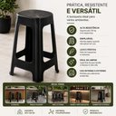 Ver imagem 5 de Yeet Kit 2 Bancos Altos Bistro Pretos em Polipropileno para Bancada Cozinha e Varanda