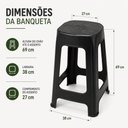 Ver imagem 3 de Yeet Kit 2 Bancos Altos Bistro Pretos em Polipropileno para Bancada Cozinha e Varanda