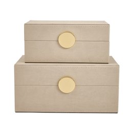 Kit Caixas Decorativas/organizadoras Quadradas e Pegador Redondo - 2 Caixas - 1