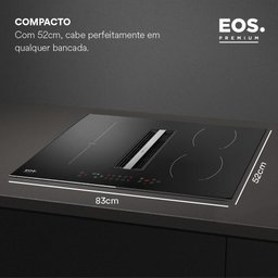 Cooktop de Indução 4 Bocas Eos Premium com Coifa Embutida e Ions de Plasma Epci04ec 220v - 4