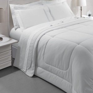 Jogo de Cama King Kacyumara Satinée Branco 4 Peças 300 Fios