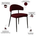 Ver imagem 4 de Kit 08 Cadeiras Estofada para Sala de Jantar Serena Preto C01 Bouclê Vermelho Bordô - Lyam Decor