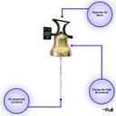 Ver imagem 3 de Sino de Bronze Bordado com Suporte para Parede/teto - 1,5 Kg