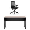 Ver imagem 2 de Conjunto Mesa de Escritório 140x60cm Cadeira Ergonômica Reclinável Sistema Syncron Pistão Classe 4
