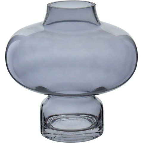 Vaso Decorativo de Vidro Fumê 20x20x20cm Enfeite Sala Mesa Estante Aparador