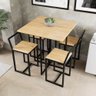 Conjunto Mesa 4 Cadeiras Pequena Pinus Industrial Black - 1