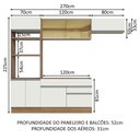 Ver imagem 4 de Armário de Cozinha Completa 270cm Rustic Branco Glamy Madesa 11