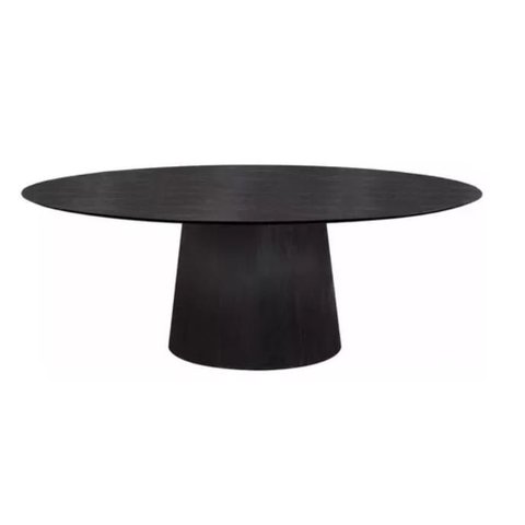 Mesa de Jantar Cone Oval 120x80cm Laca Preto Modelar Art Moveis Cone Oval Modelar