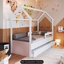 Ver imagem 2 de Cama Infantil Casinha com Auxiliar Infix C06 Branco/rosa - Mpozenato