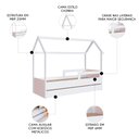 Ver imagem 3 de Cama Infantil Casinha com Auxiliar Infix C06 Branco/rosa - Mpozenato