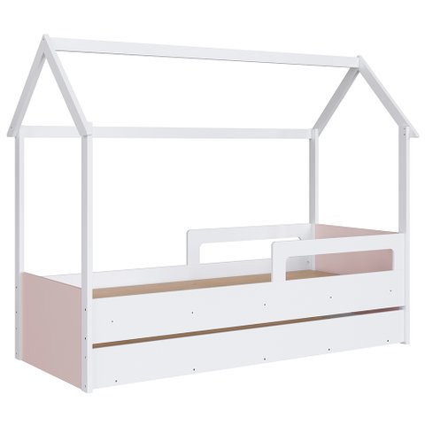 Cama Infantil Casinha com Auxiliar Infix C06 Branco/rosa - Mpozenato