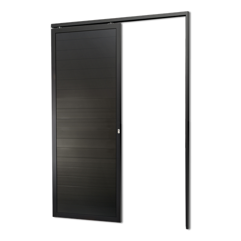 Porta de Correr Suspensa Lambril Dir L.25 Preta 210x100 Brimak