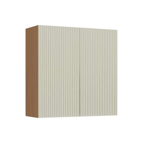 Armário Aéreo P/ Cozinha Simone Mendes C/ 2 Portas 80cm Carvalho/cinza - Nesher