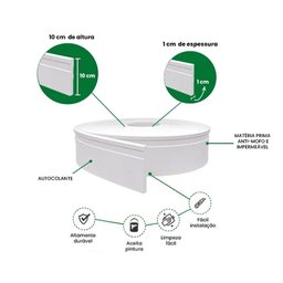 Rodapé de Eva Autocolante Rp16 10cm Branco 5 Metros - 2