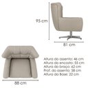 Ver imagem 3 de Poltrona Decorativa Malta Base Giratoria Courino Tcs 725 Moll