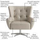 Ver imagem 5 de Poltrona Decorativa Malta Base Giratoria Courino Tcs 725 Moll