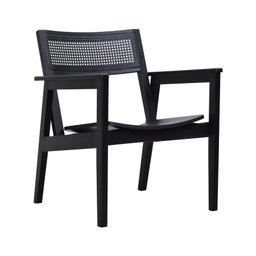 Poltrona Gusty com Encosto Telinha Assento Anatômico - Preto Madeira - 1