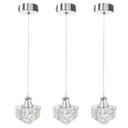 Ver imagem 1 de 3 Pendente de Cristal Detalhe Metal Polido Lavabo G9 Bet43