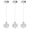 3 Pendente de Cristal Detalhe Metal Polido Lavabo G9 Bet43 - 1