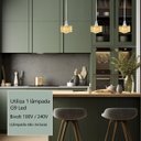 Ver imagem 7 de 3 Pendente de Cristal Detalhe Metal Polido Lavabo G9 Bet43